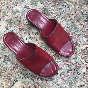 Cole Haan red slides, 8.5 AA